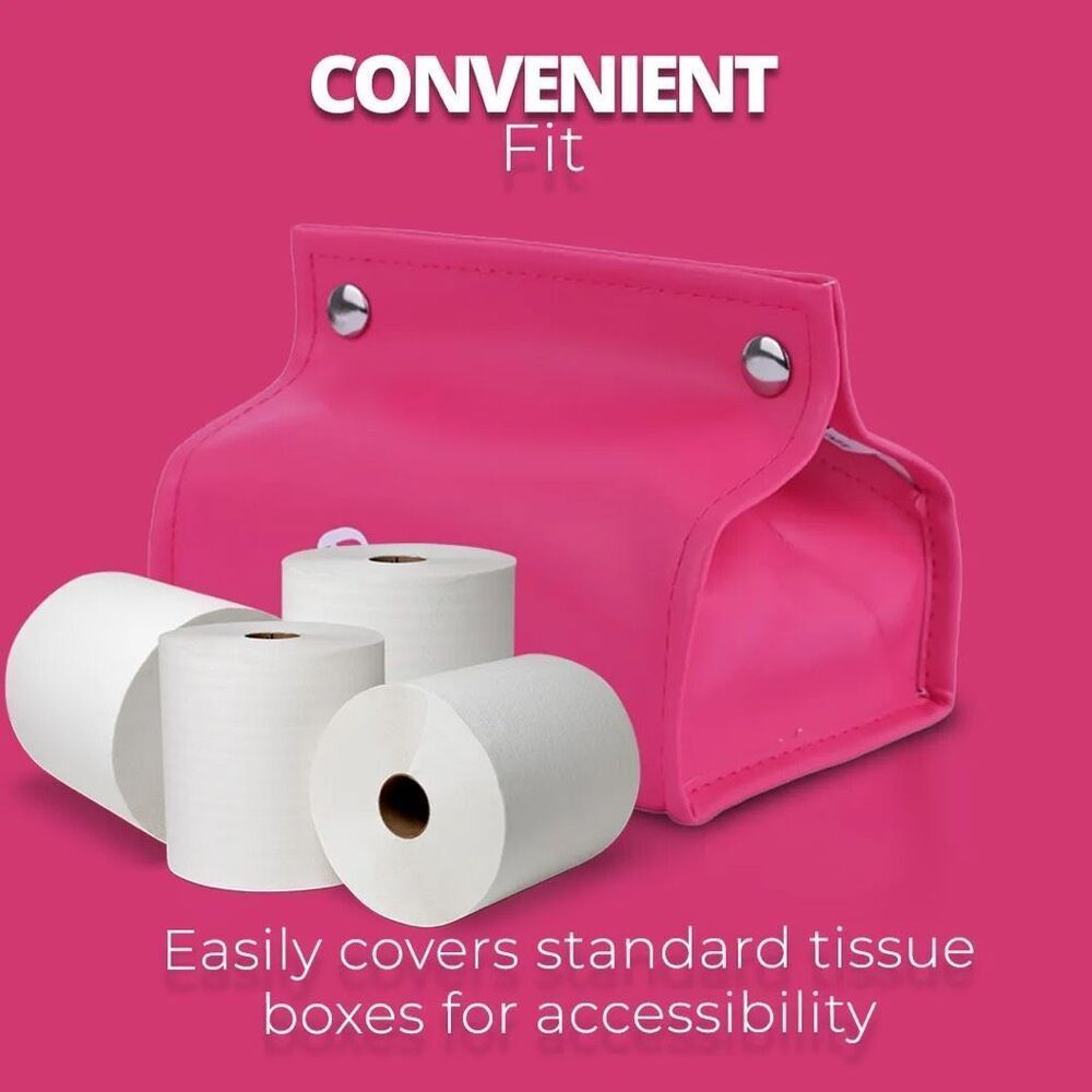 Barbie x MINISO PVC Tissue Box Cover Hot Pink Snap-Closure, Fits Standard Boxes